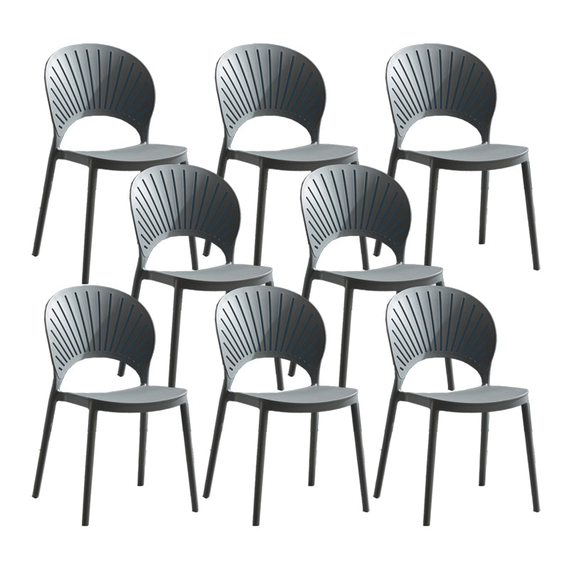 Scandinavian Matte Finish Plastic Dining Chair Home Stacking Side Chair