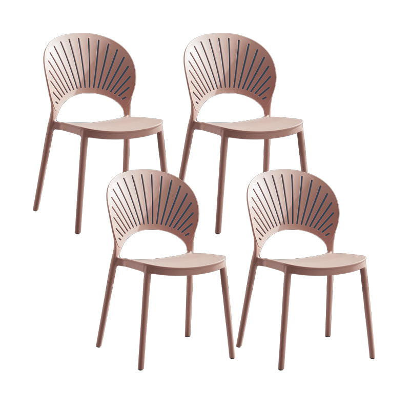 Scandinavian Matte Finish Plastic Dining Chair Home Stacking Side Chair