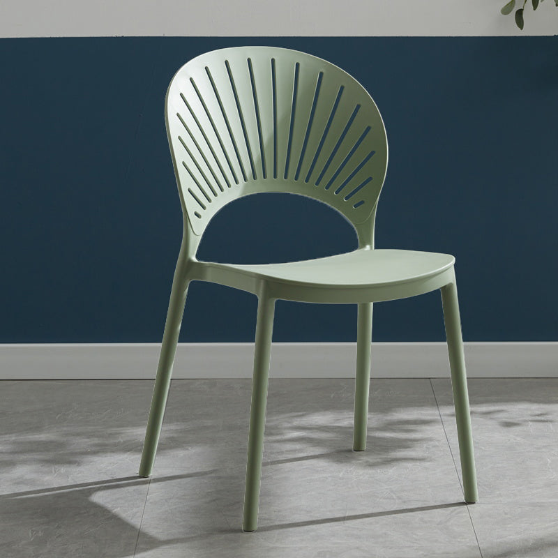 Scandinavian Matte Finish Plastic Dining Chair Home Stacking Side Chair