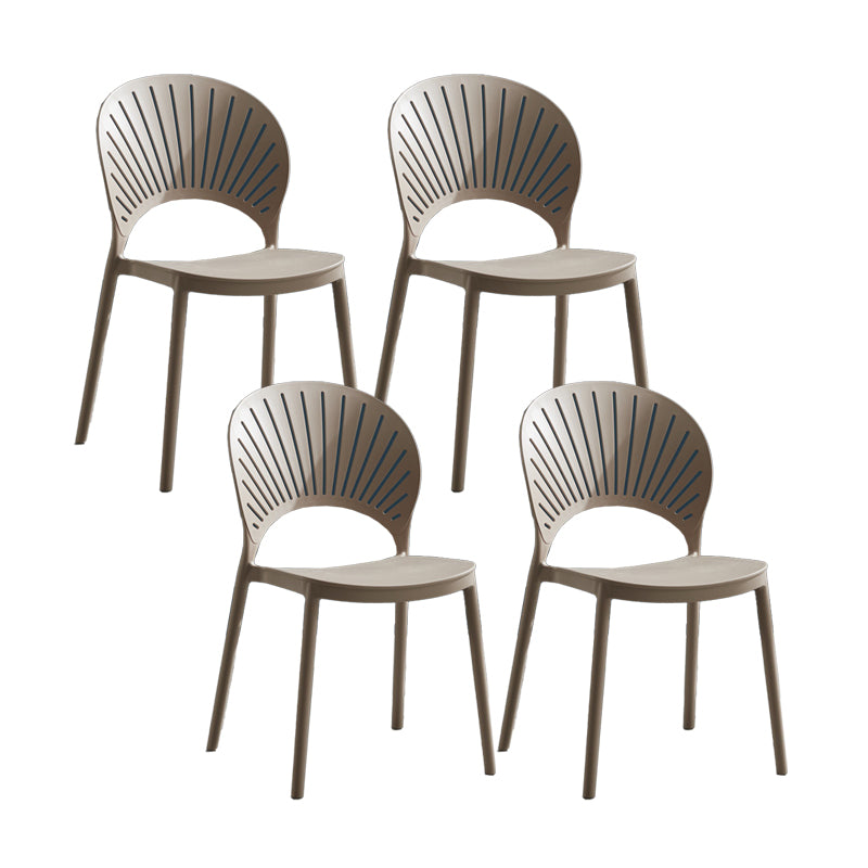 Scandinavian Matte Finish Plastic Dining Chair Home Stacking Side Chair