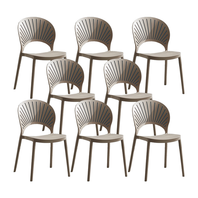 Scandinavian Matte Finish Plastic Dining Chair Home Stacking Side Chair