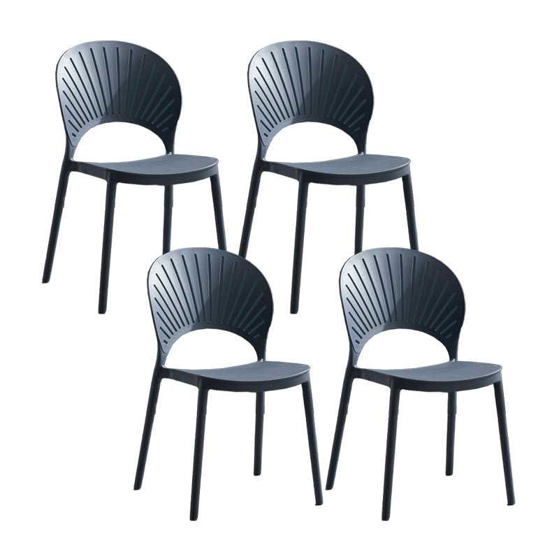 Scandinavian Matte Finish Plastic Dining Chair Home Stacking Side Chair