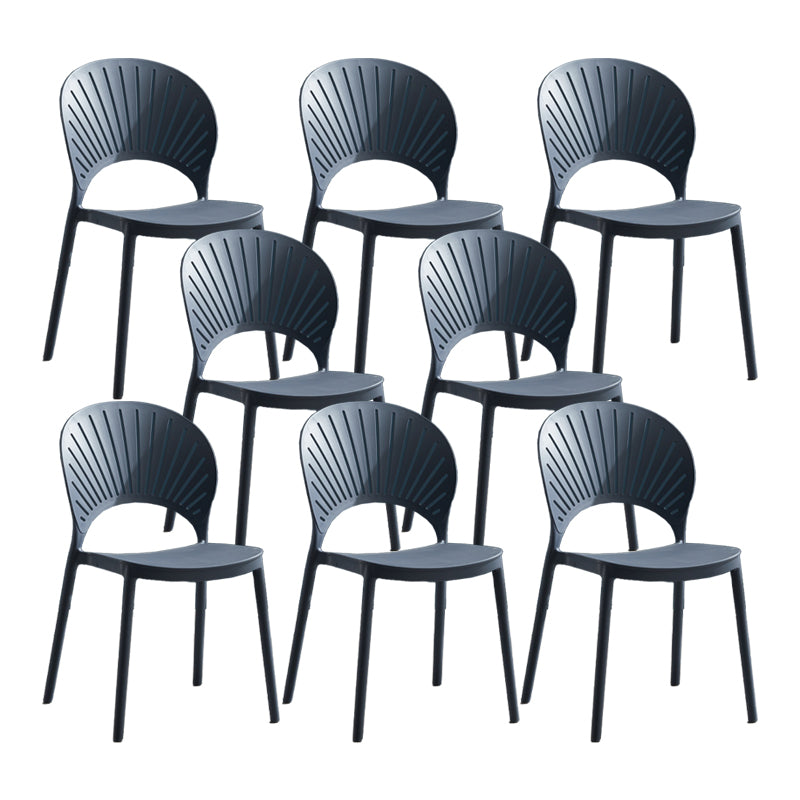 Scandinavian Matte Finish Plastic Dining Chair Home Stacking Side Chair