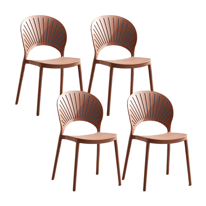 Scandinavian Matte Finish Plastic Dining Chair Home Stacking Side Chair