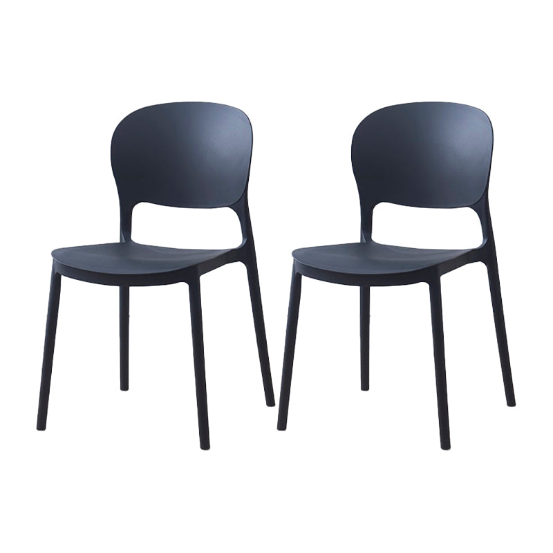 Scandinavian Restaurant Stacking Side Chair Matte Finish Plastic Dining Chair