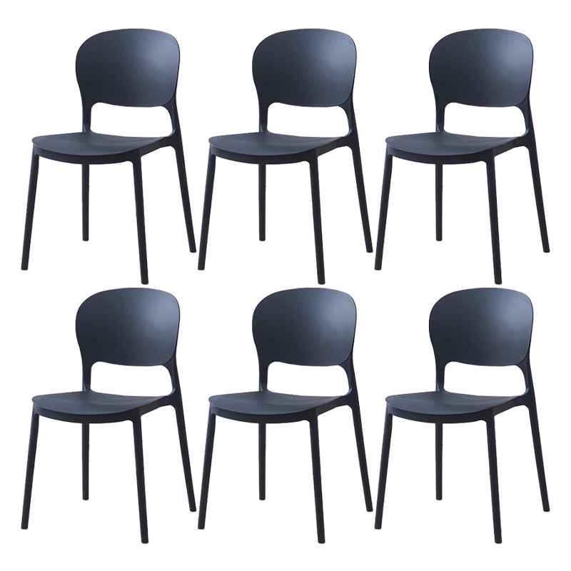 Scandinavian Restaurant Stacking Side Chair Matte Finish Plastic Dining Chair