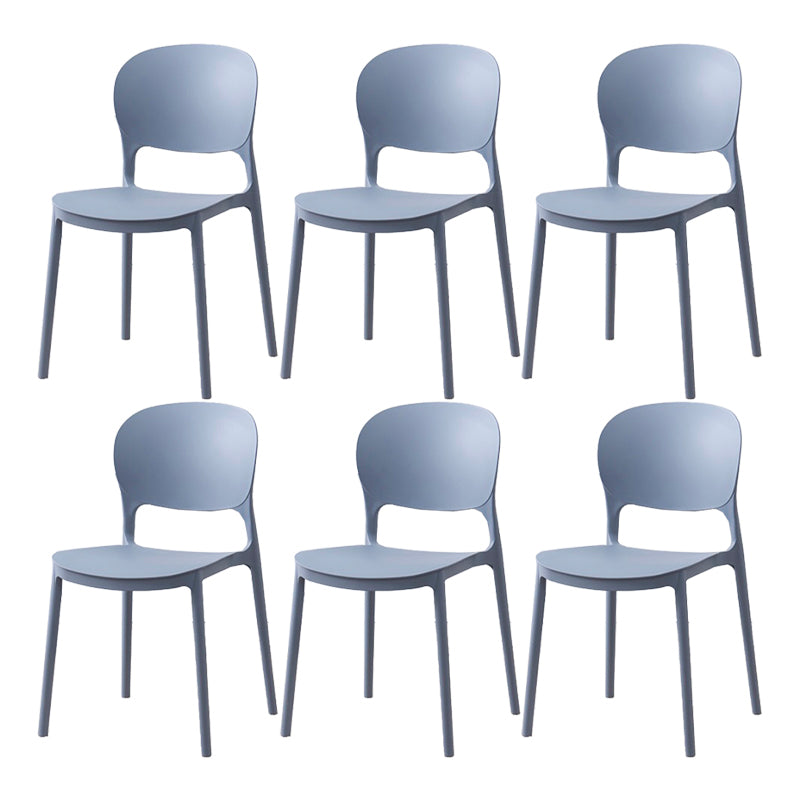 Scandinavian Restaurant Stacking Side Chair Matte Finish Plastic Dining Chair