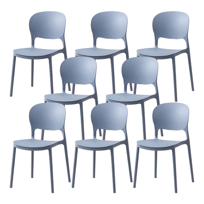 Scandinavian Restaurant Stacking Side Chair Matte Finish Plastic Dining Chair