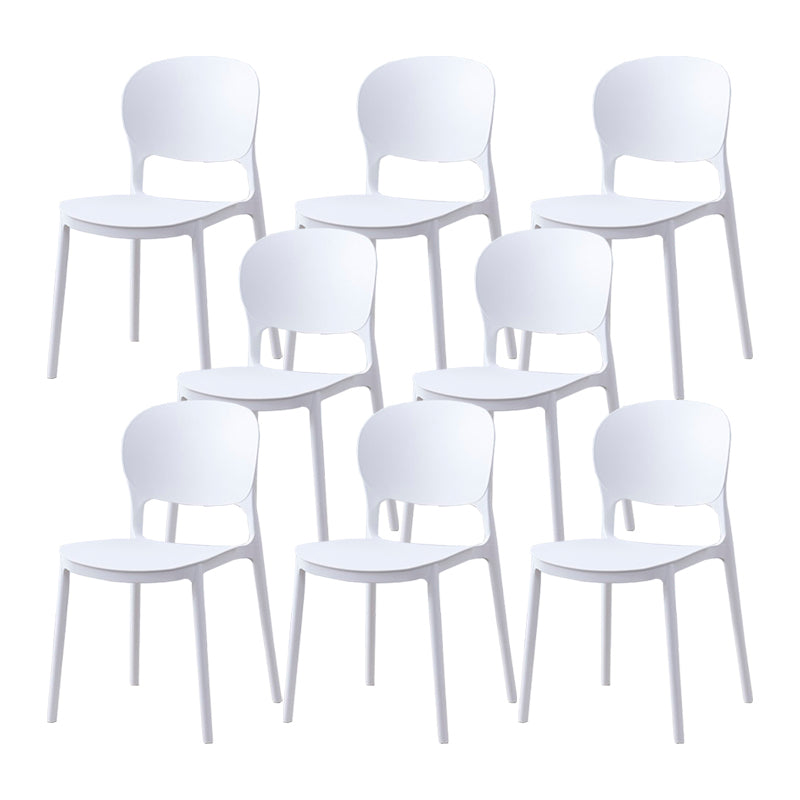 Scandinavian Restaurant Stacking Side Chair Matte Finish Plastic Dining Chair