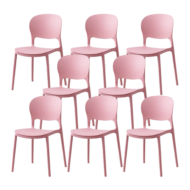 Scandinavian Restaurant Stacking Side Chair Matte Finish Plastic Dining Chair