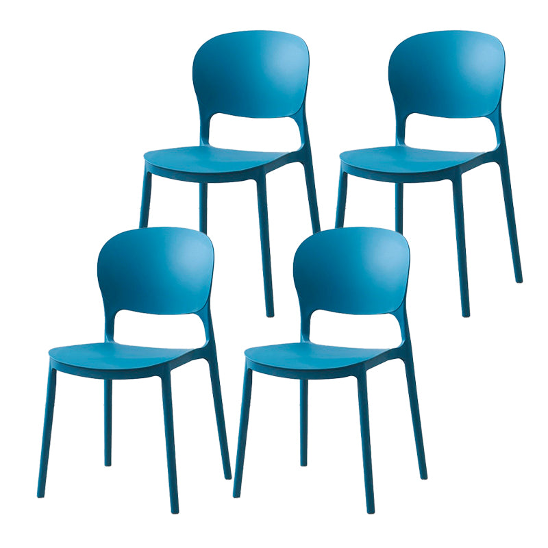 Scandinavian Restaurant Stacking Side Chair Matte Finish Plastic Dining Chair