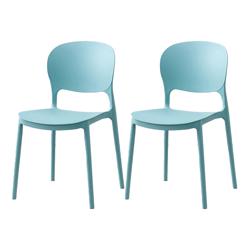 Scandinavian Restaurant Stacking Side Chair Matte Finish Plastic Dining Chair