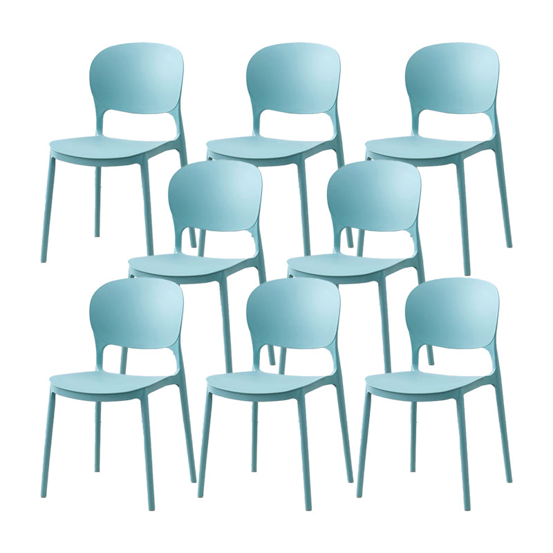 Scandinavian Restaurant Stacking Side Chair Matte Finish Plastic Dining Chair