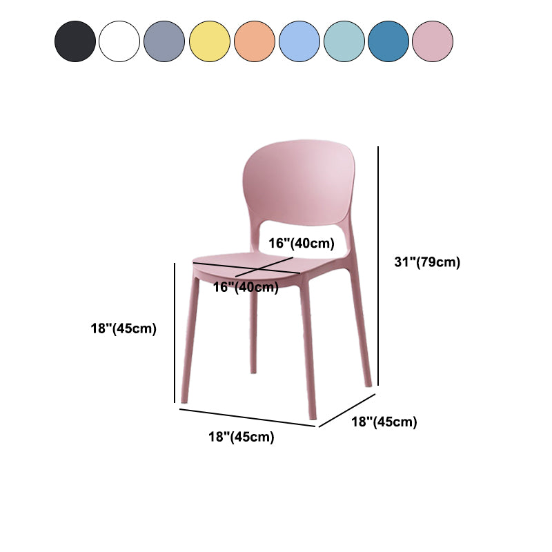 Scandinavian Restaurant Stacking Side Chair Matte Finish Plastic Dining Chair