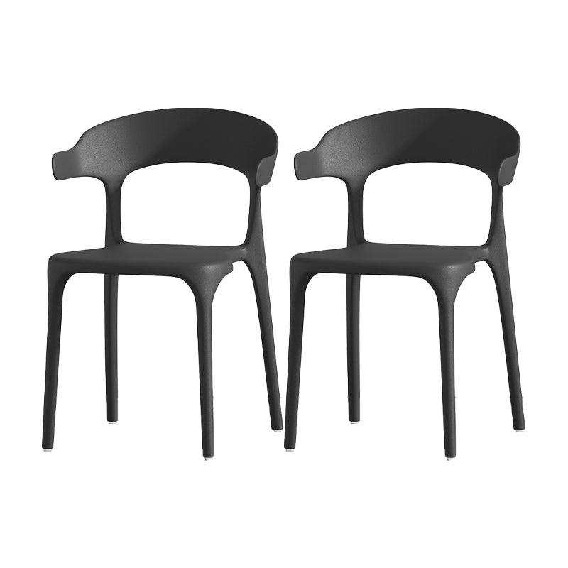 Scandinavian Matte Finish Plastic Dining Chair Milk Tea Shop Stacking Arm Chair