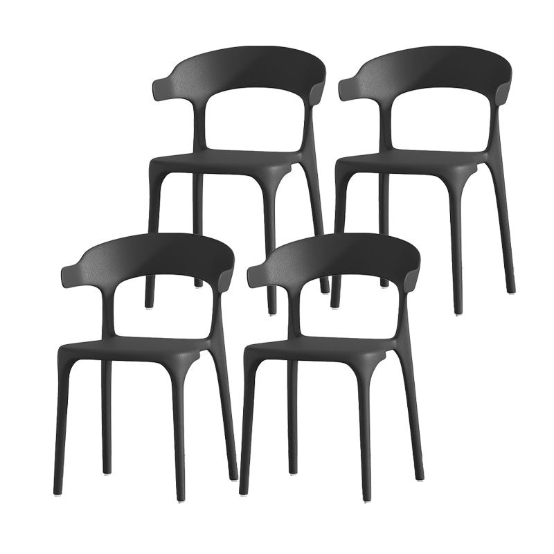 Scandinavian Matte Finish Plastic Dining Chair Milk Tea Shop Stacking Arm Chair