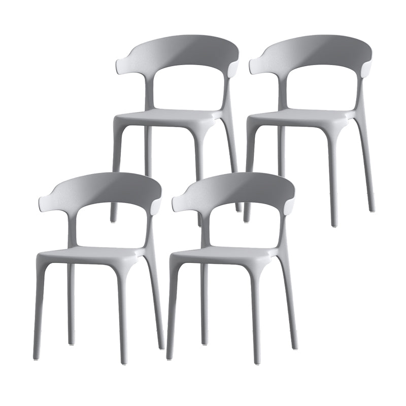 Scandinavian Matte Finish Plastic Dining Chair Milk Tea Shop Stacking Arm Chair