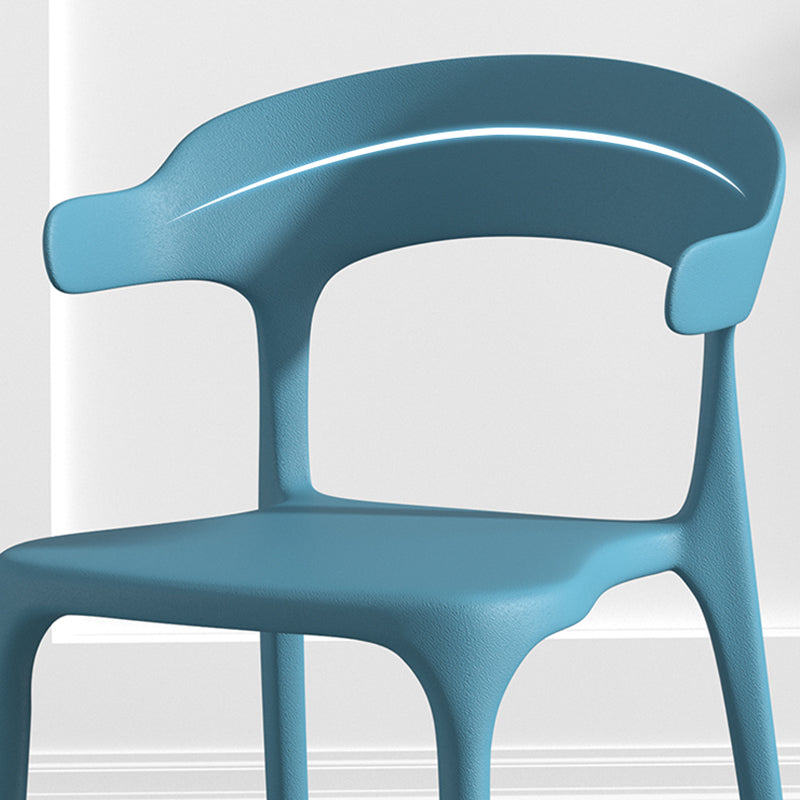 Scandinavian Matte Finish Plastic Dining Chair Milk Tea Shop Stacking Arm Chair