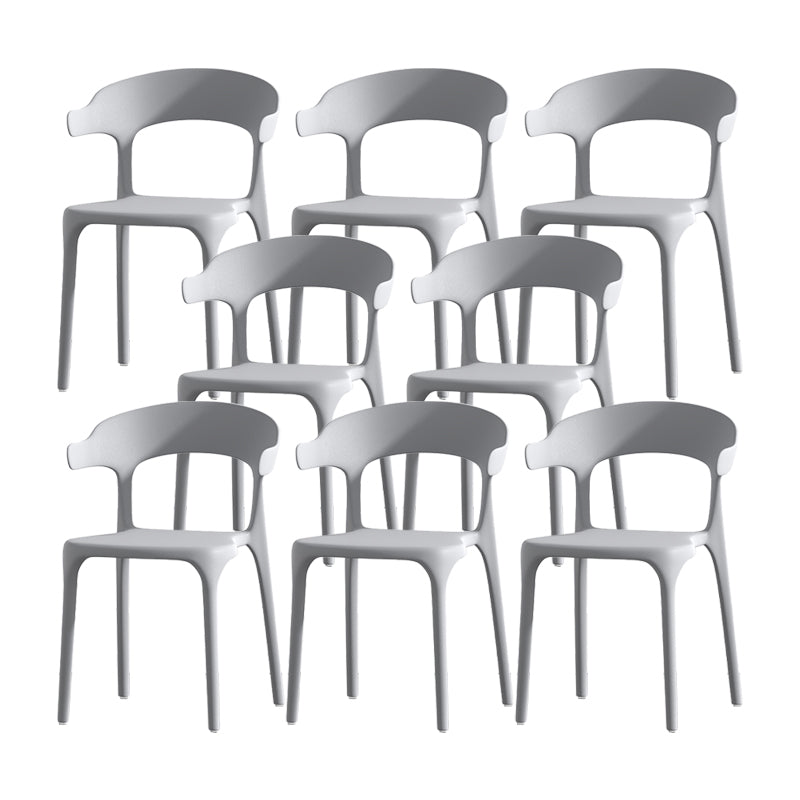 Scandinavian Matte Finish Plastic Dining Chair Milk Tea Shop Stacking Arm Chair