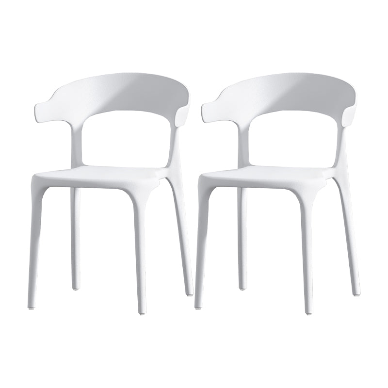 Scandinavian Matte Finish Plastic Dining Chair Milk Tea Shop Stacking Arm Chair