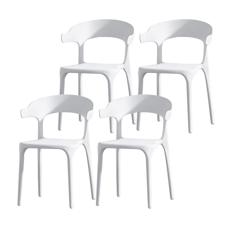 Scandinavian Matte Finish Plastic Dining Chair Milk Tea Shop Stacking Arm Chair