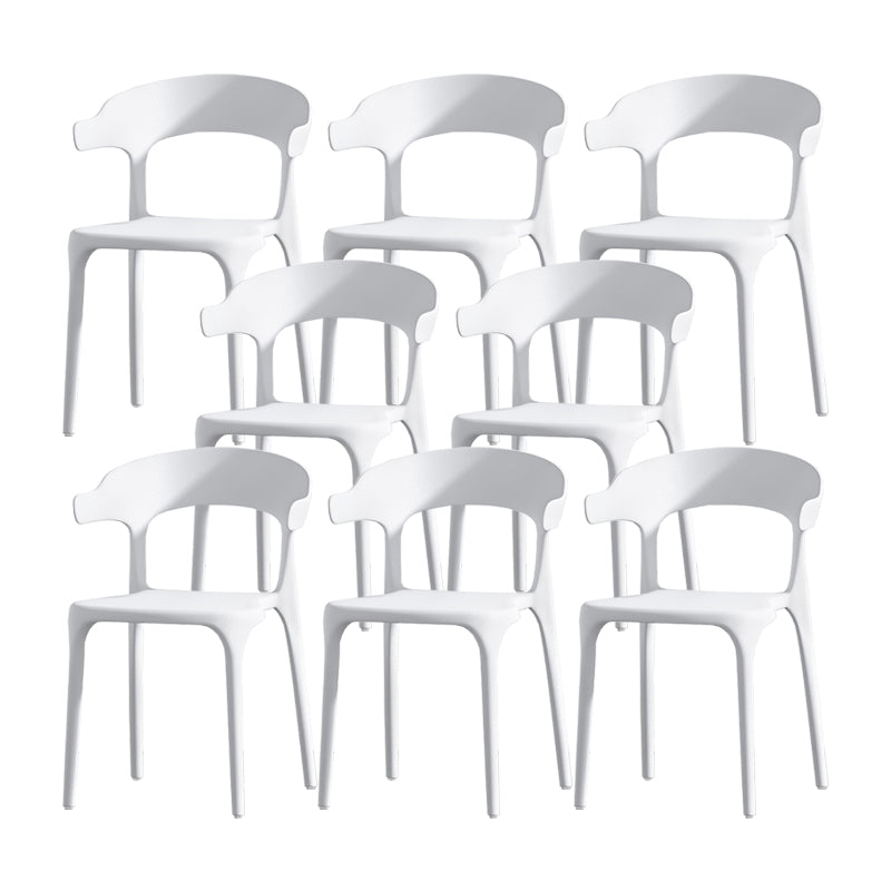 Scandinavian Matte Finish Plastic Dining Chair Milk Tea Shop Stacking Arm Chair