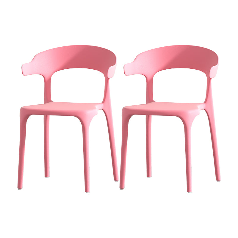 Scandinavian Matte Finish Plastic Dining Chair Milk Tea Shop Stacking Arm Chair