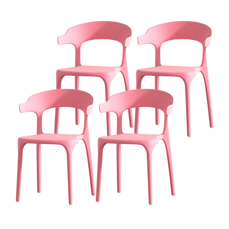 Scandinavian Matte Finish Plastic Dining Chair Milk Tea Shop Stacking Arm Chair