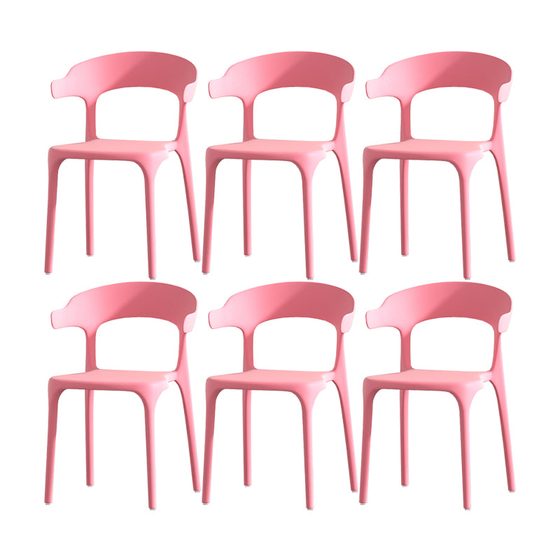 Scandinavian Matte Finish Plastic Dining Chair Milk Tea Shop Stacking Arm Chair