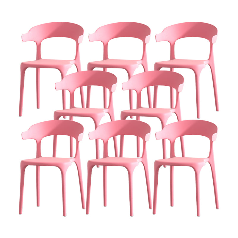 Scandinavian Matte Finish Plastic Dining Chair Milk Tea Shop Stacking Arm Chair