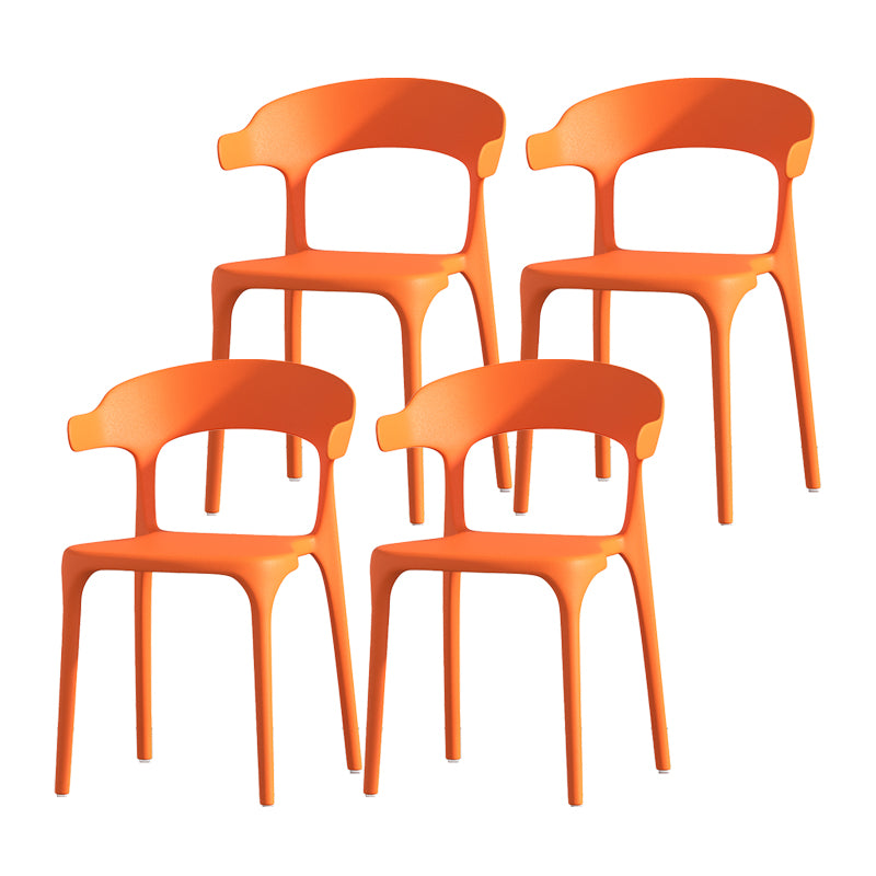 Scandinavian Matte Finish Plastic Dining Chair Milk Tea Shop Stacking Arm Chair