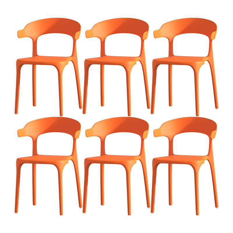 Scandinavian Matte Finish Plastic Dining Chair Milk Tea Shop Stacking Arm Chair