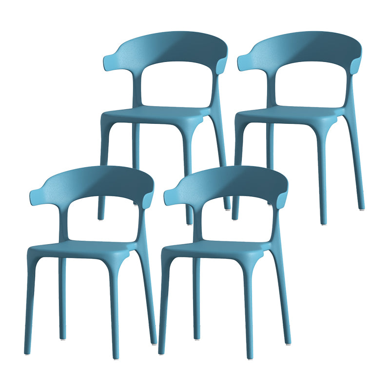 Scandinavian Matte Finish Plastic Dining Chair Milk Tea Shop Stacking Arm Chair