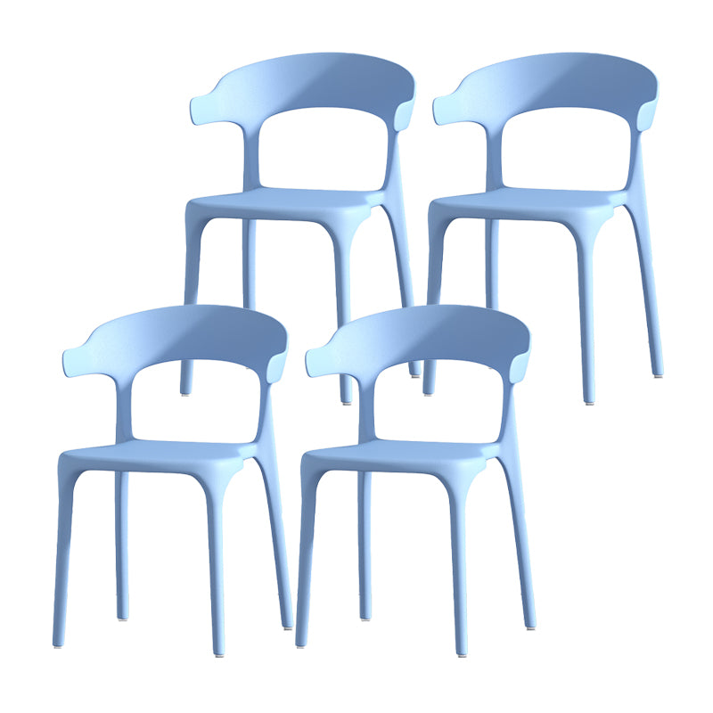 Scandinavian Matte Finish Plastic Dining Chair Milk Tea Shop Stacking Arm Chair