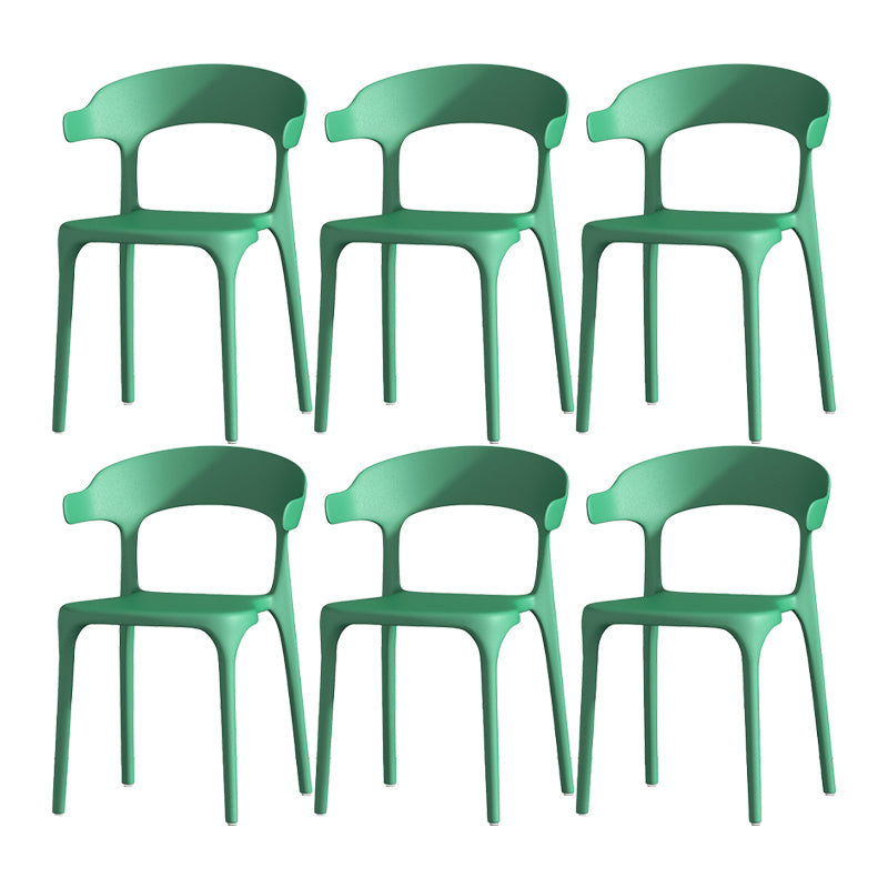 Scandinavian Matte Finish Plastic Dining Chair Milk Tea Shop Stacking Arm Chair