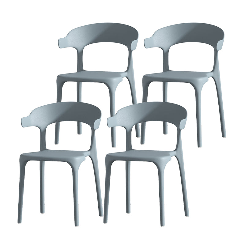 Scandinavian Matte Finish Plastic Dining Chair Milk Tea Shop Stacking Arm Chair