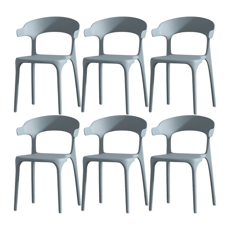 Scandinavian Matte Finish Plastic Dining Chair Milk Tea Shop Stacking Arm Chair