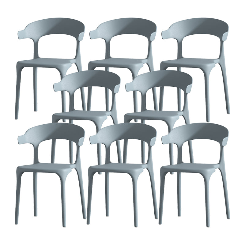 Scandinavian Matte Finish Plastic Dining Chair Milk Tea Shop Stacking Arm Chair