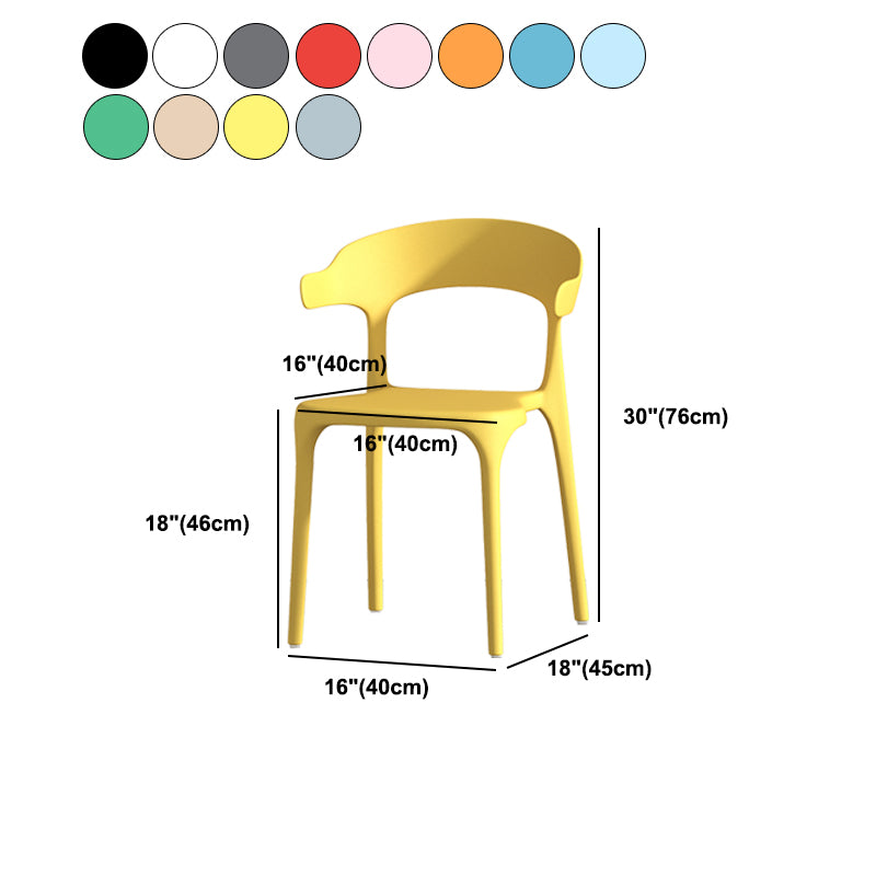 Scandinavian Matte Finish Plastic Dining Chair Milk Tea Shop Stacking Arm Chair