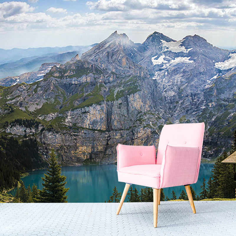 Photography Washable Mountain Wall Mural Living Room Mural Wallpaper