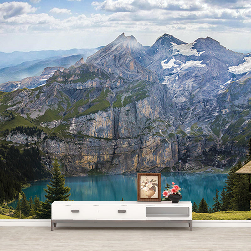 Photography Washable Mountain Wall Mural Living Room Mural Wallpaper