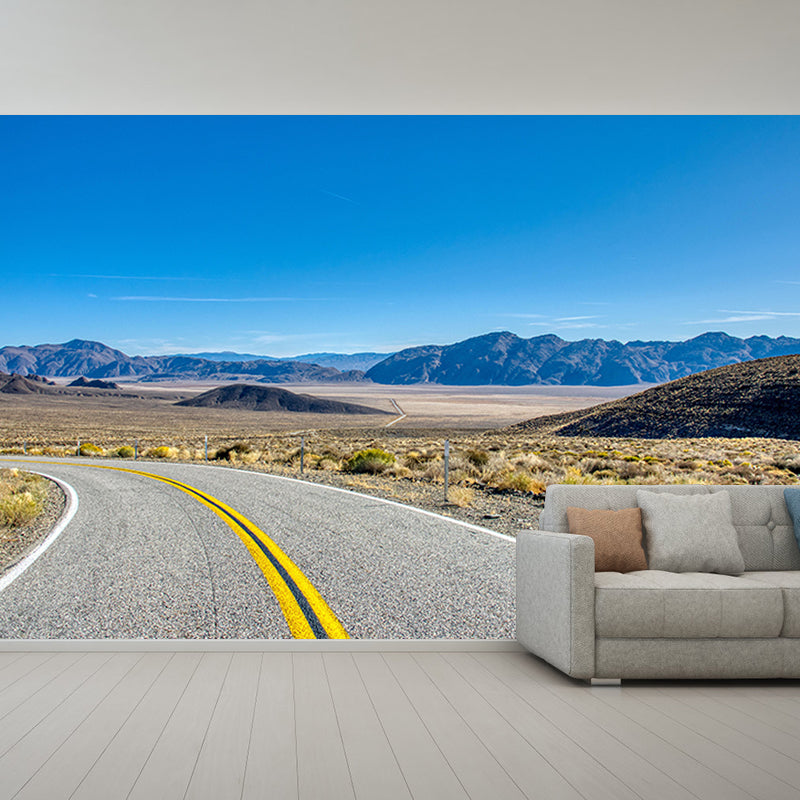 Highway Decorative Photography Wall Mural Sitting Room Wallpaper