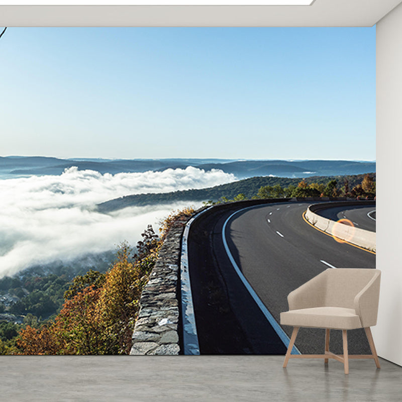 Highway Decorative Photography Wall Mural Sitting Room Wallpaper