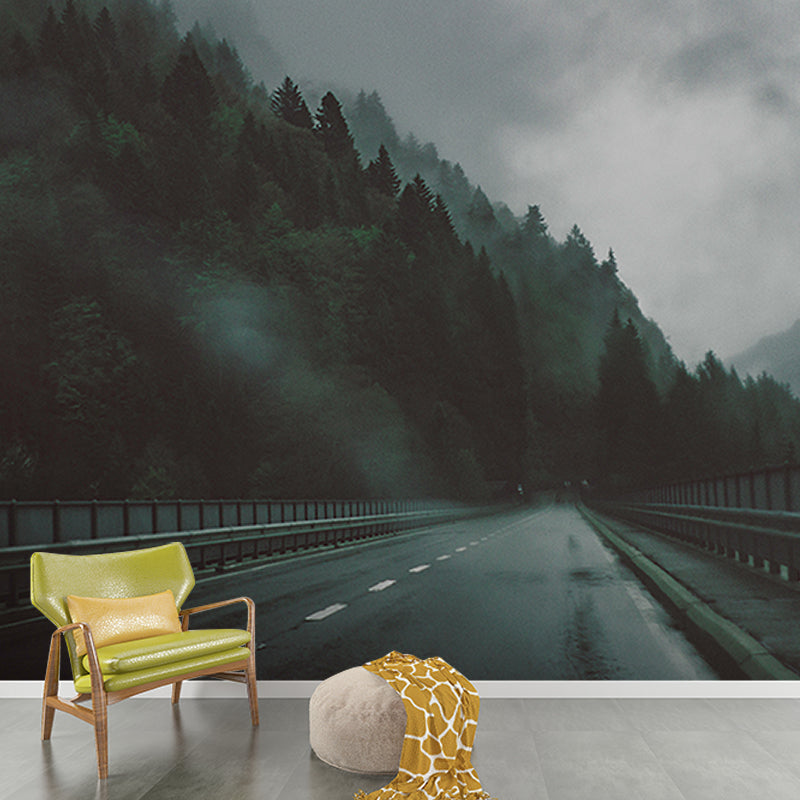 Photography Washable Wallpaper Highway Sitting Room Wall Mural