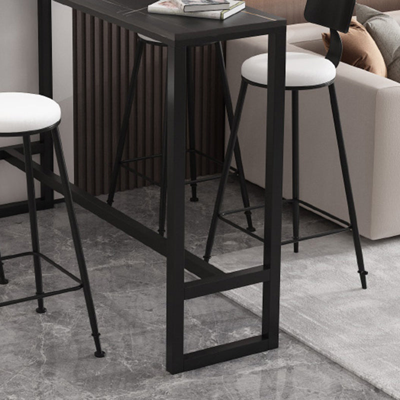 Contemporary Bar Table 42-inch Height Stone Top Bistro Table with Pedal