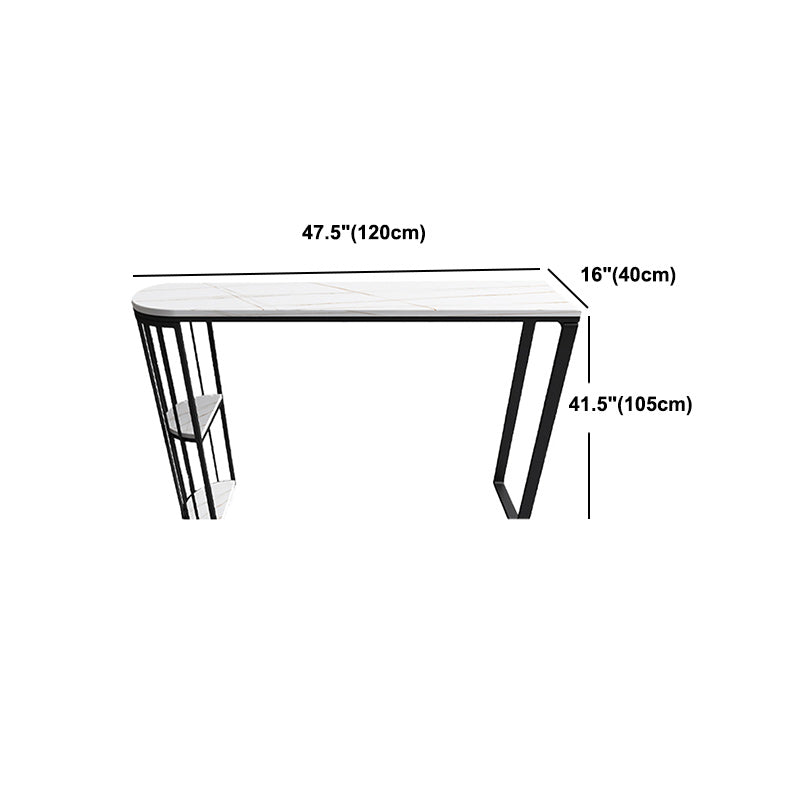 Stone Bar Dining Table Modern Bar Table with Double Pedestal for Balcony Kitchen