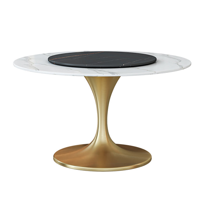 Round Sintered Stone Dining Table Traditional Luxury Tulip Dining Table