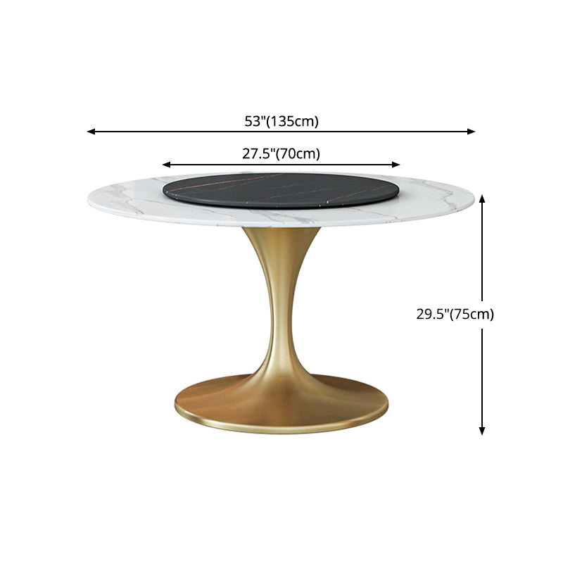 Round Sintered Stone Dining Table Traditional Luxury Tulip Dining Table