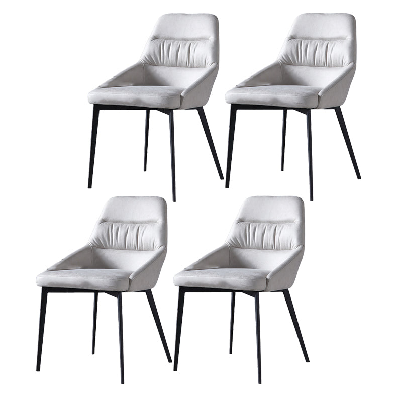 Minimalist Design Arm Solid Back Side Chairs  Upholstered Side Chair