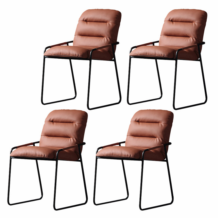 Minimalist Style Arm Upholstered Side Chair Solid Back Chair